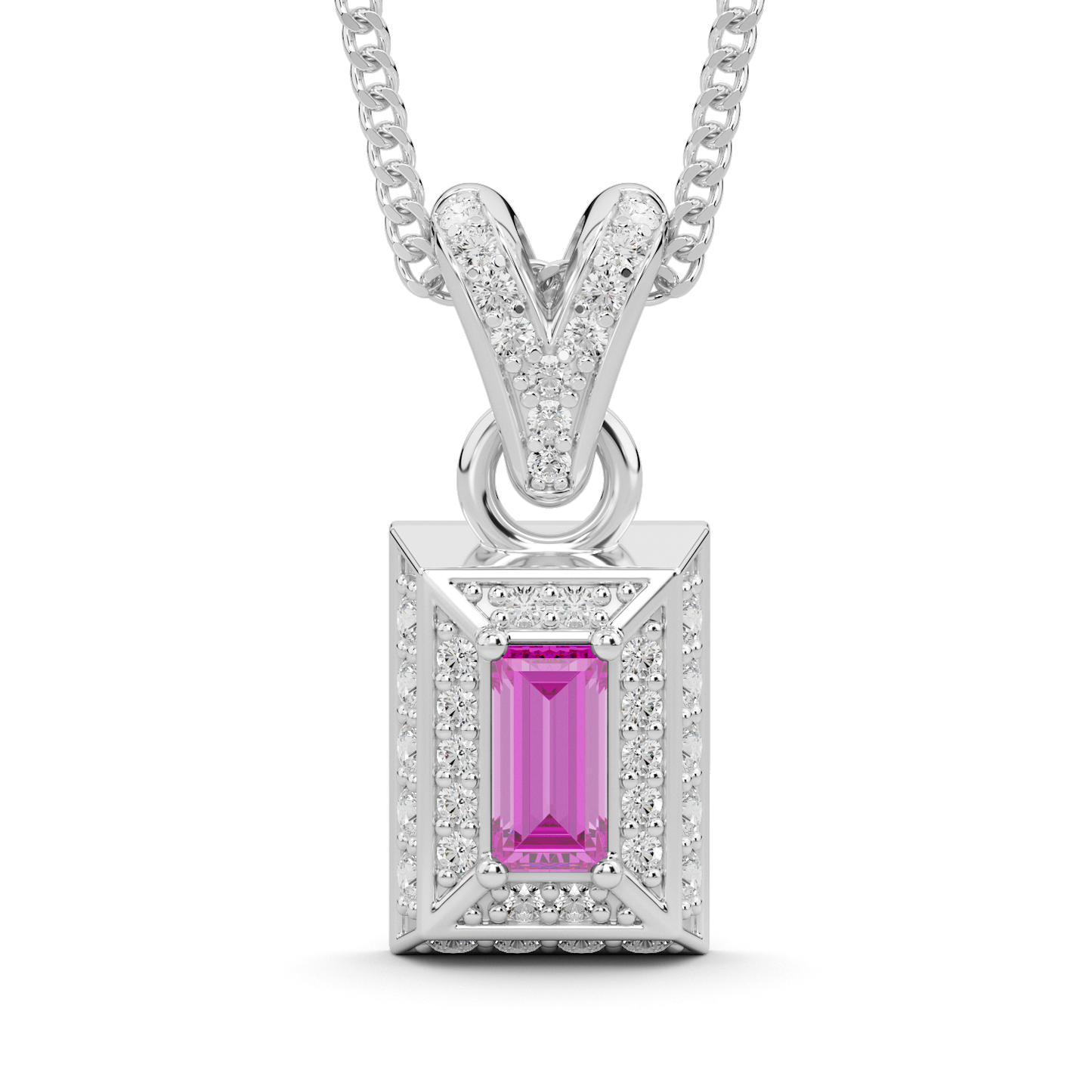 Baguette Pendant with diamonds