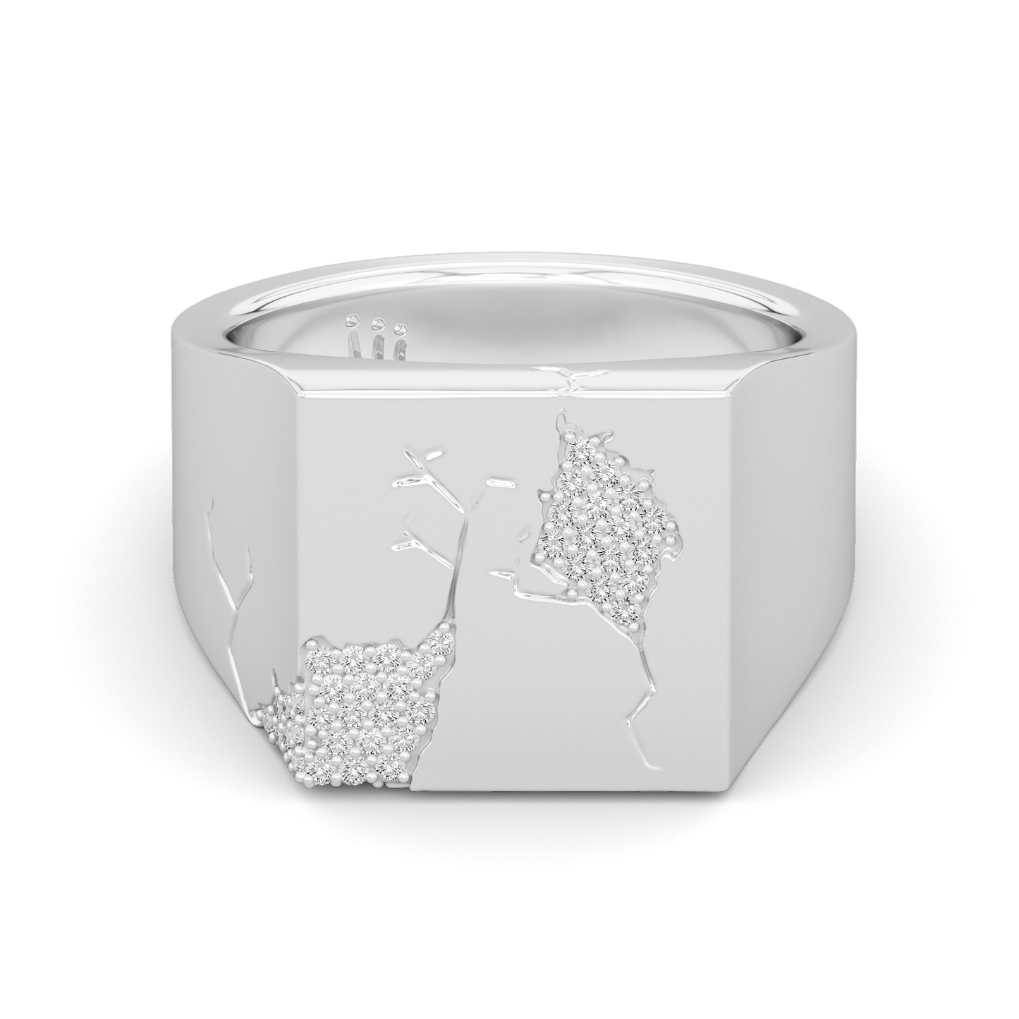 Our Consano square signet ring is available with black diamond, white lab diamonds or mixed semi-precious stones including sapphire, tsavorite and amethysts.&nbsp;